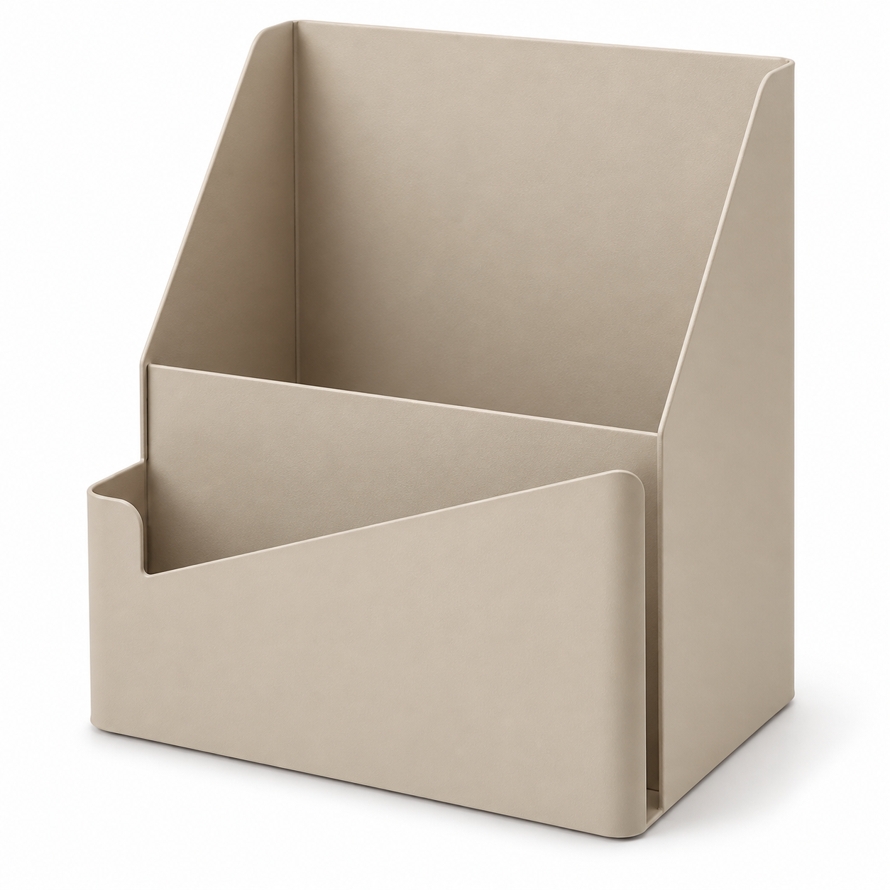 Porte-documents de bureau à deux compartiments, métal beige — format A4