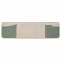 Rangement textile à poser sur accoudoir, trois poches, beige et sauge — 85 × 35 cm