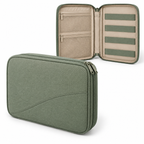 Pochette de rangement à ouverture portefeuille pour câbles et accessoires, sauge