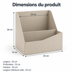 Porte-documents de bureau à deux compartiments, métal beige — format A4